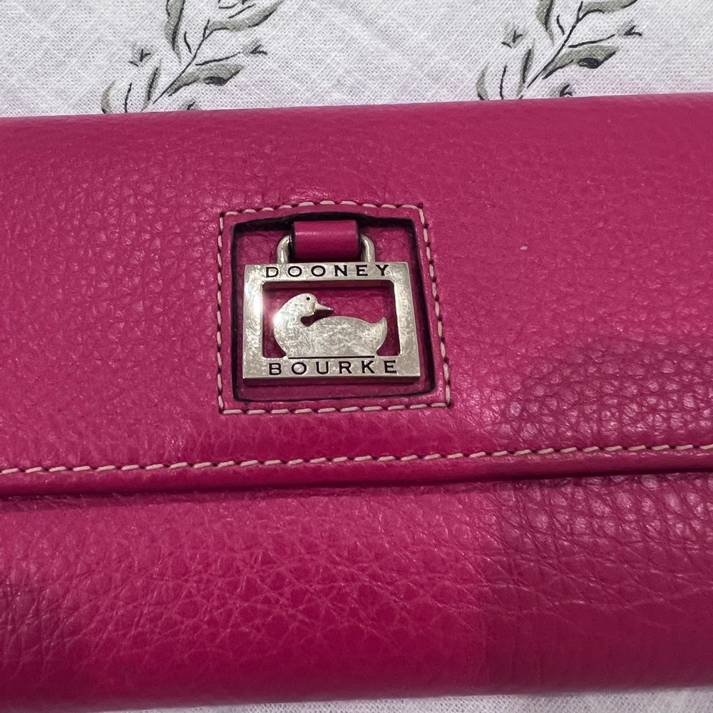 Dooney & Burke pink leather wallet with checkbook holder